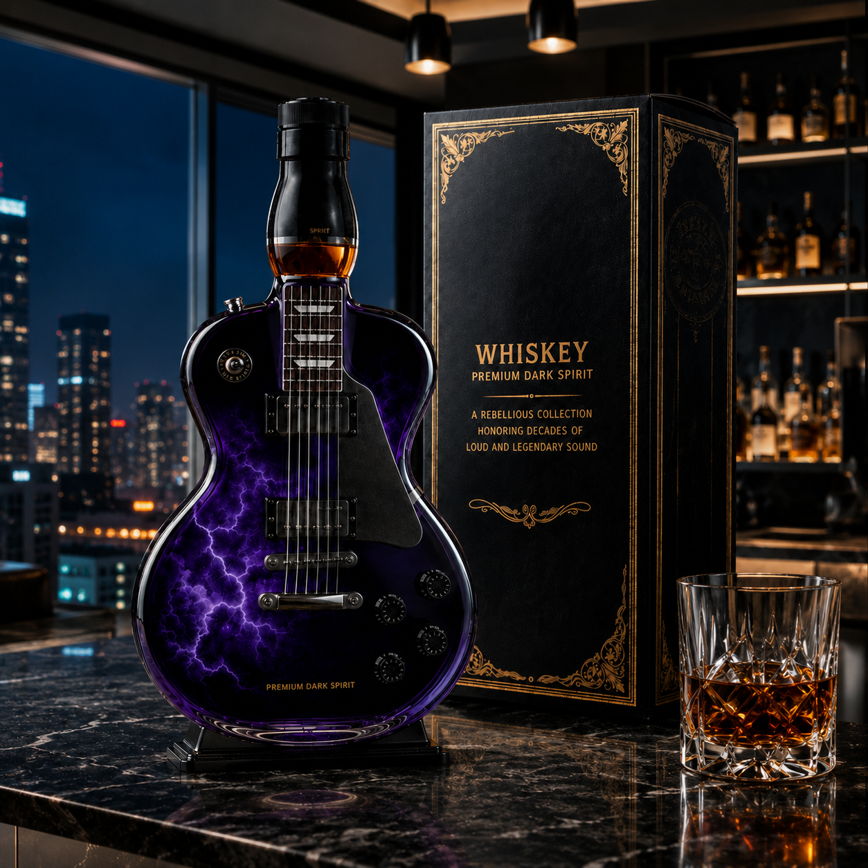 🔥✨Limit to Sale✨🔥🪐 The 1970 Heavy Metal Origin Guitar-Shaped Decanter