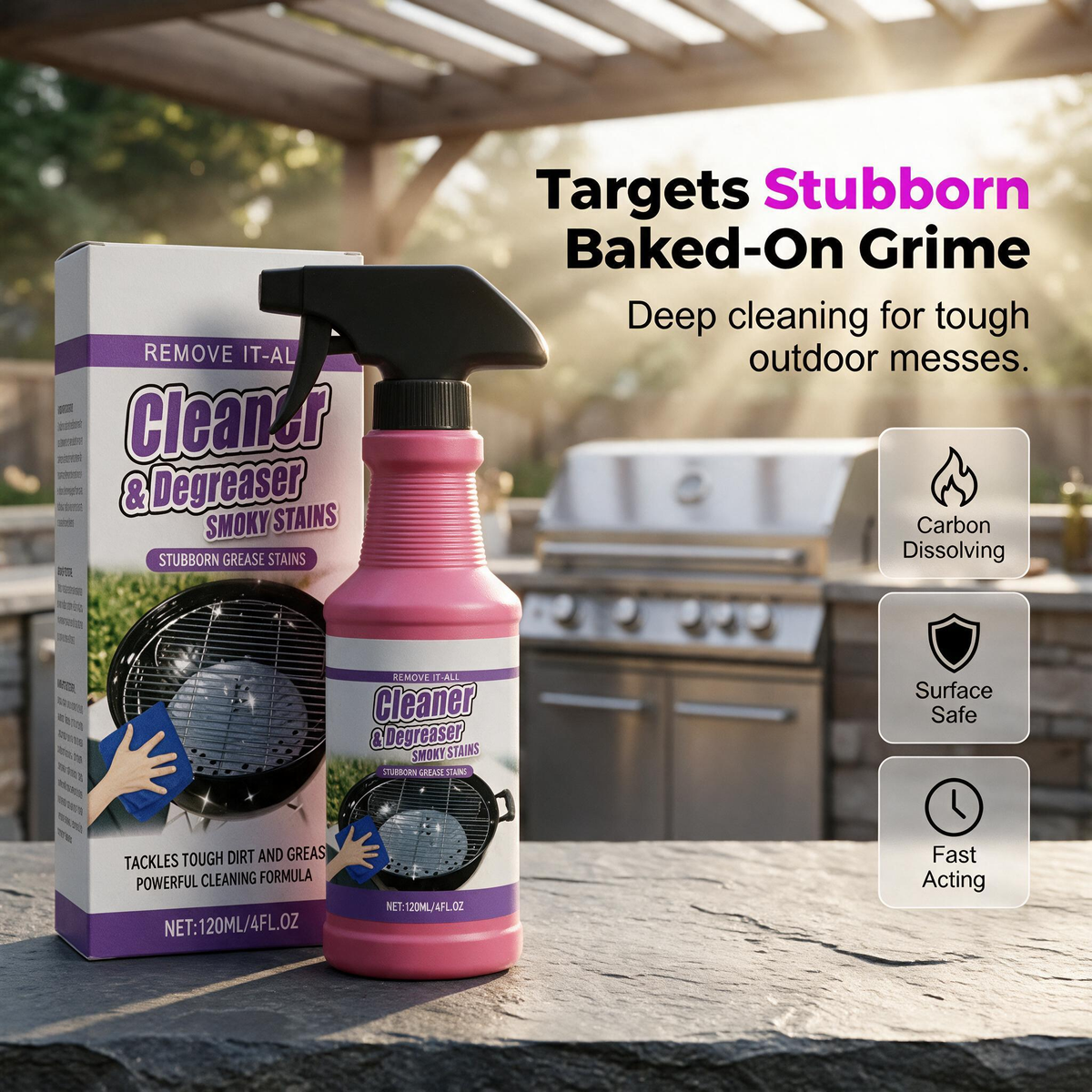 🔥Fast-Acting Heavy-Duty Grill Degreaser Spray🍀