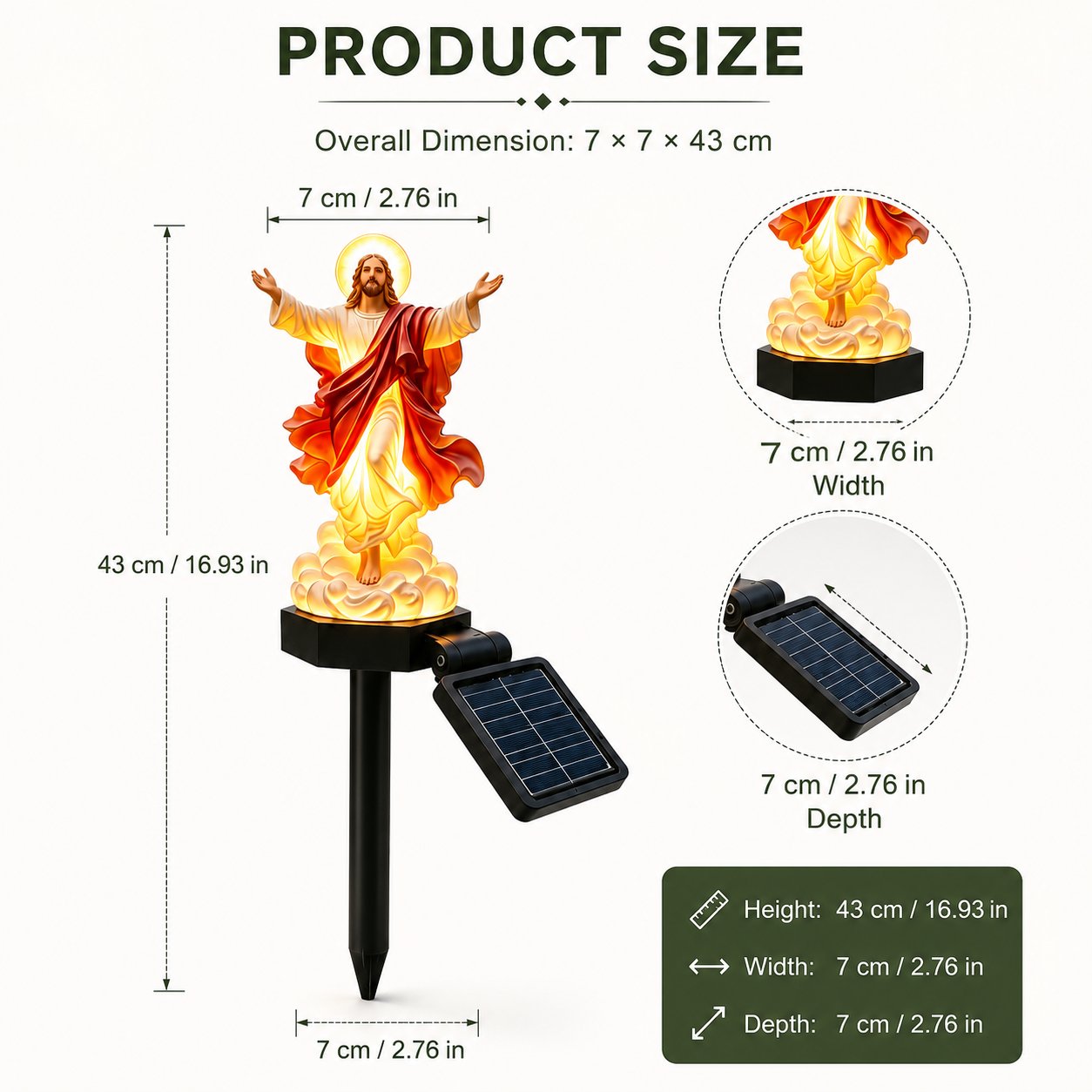 🔥Last Day 49% OFF✝️ Solar-Powered Jesus Garden Light✨
