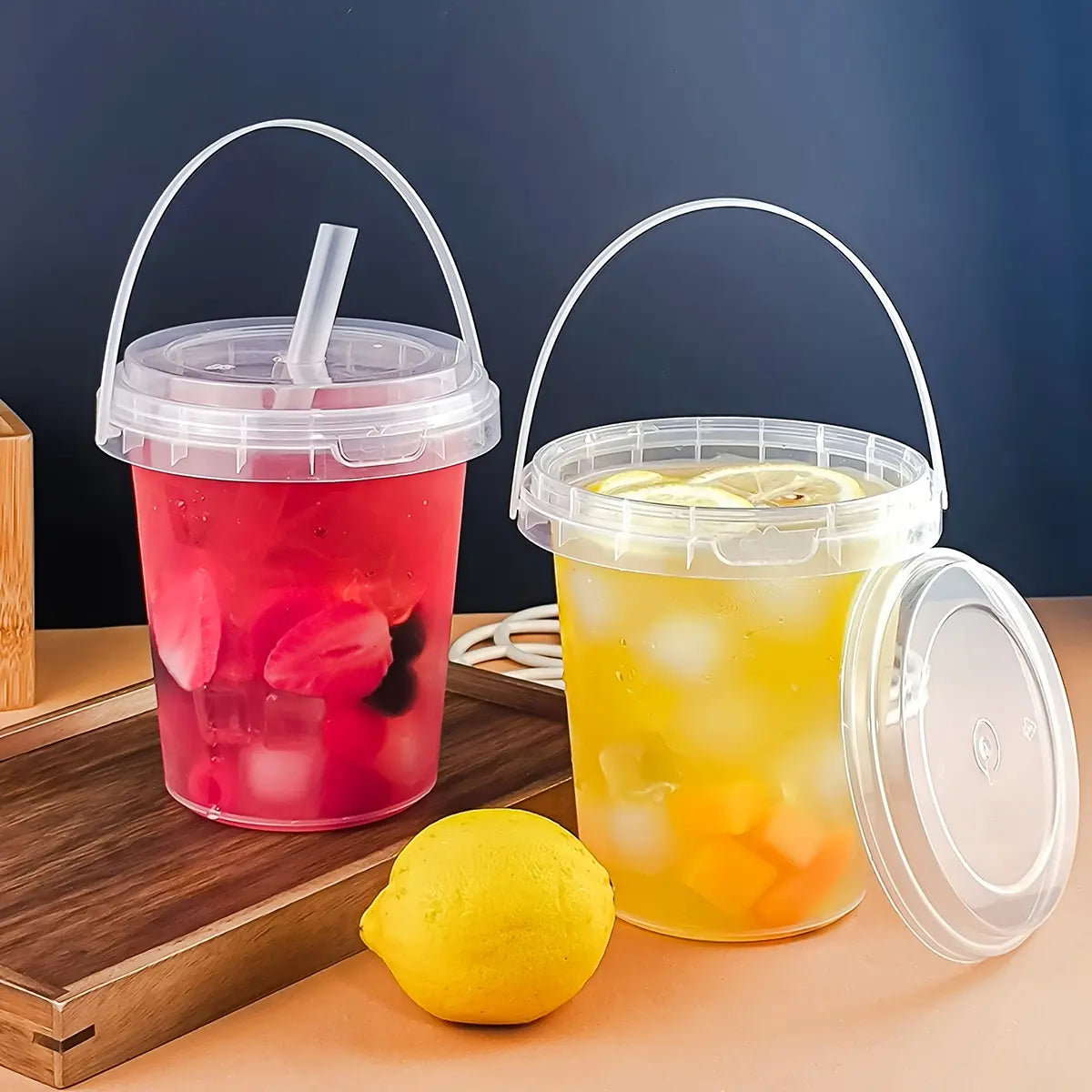 🥤 Large Reusable Plastic Cups with Lid & Straw(33.81 oz)