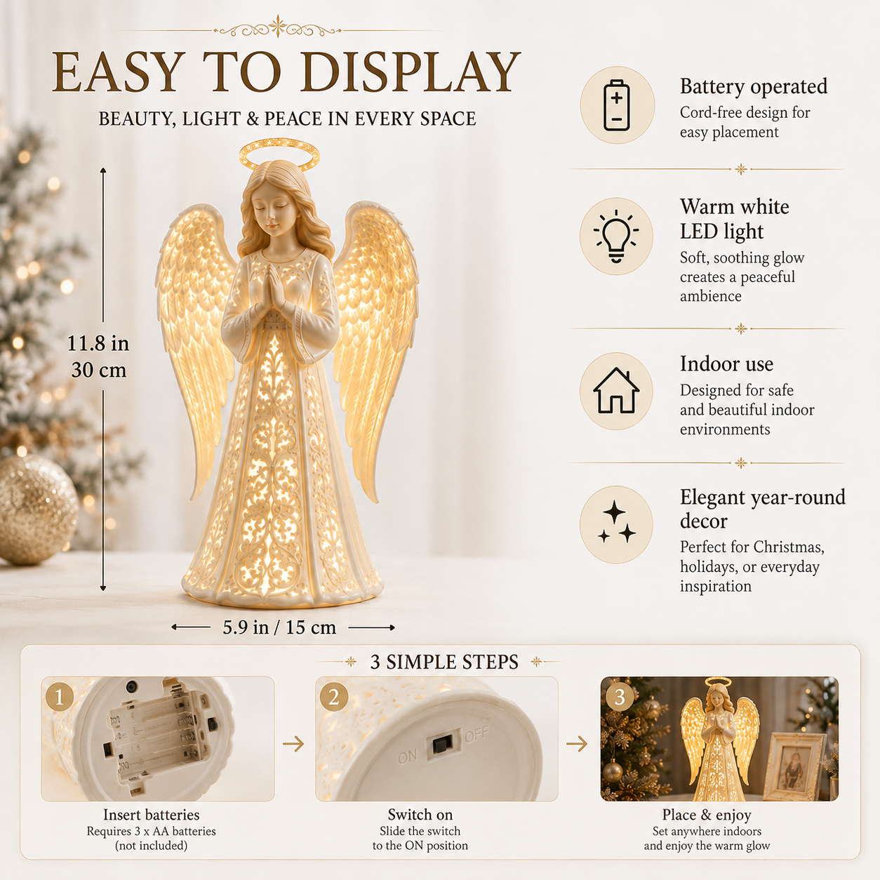 β¨ Angel Christmas Guardian Light β A Symbol of Hope, Love & Protection