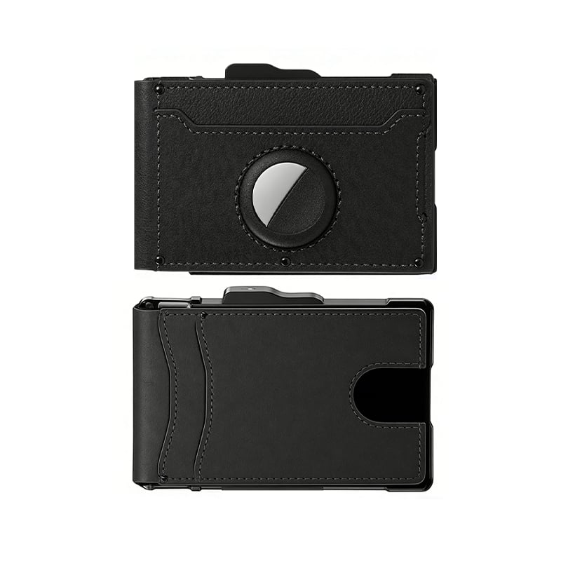 đ„Wallet for Men - with Pop Up Aluminum Case Money Clip Slim Leather Slots Credit Card Holder RFID Blocking Bifold Minimalist Wallet