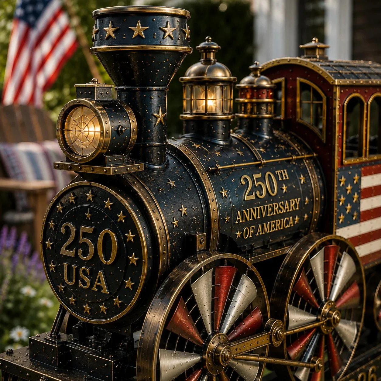 🔥🚂USA 250 “Liberty Express” Train Garden Wind Spinner ✈️