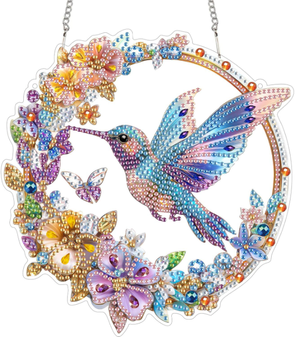 ✨Beginner-Friendly-🐦Cardinals & Sunrise Diamond Art Hanging Ornament Kit