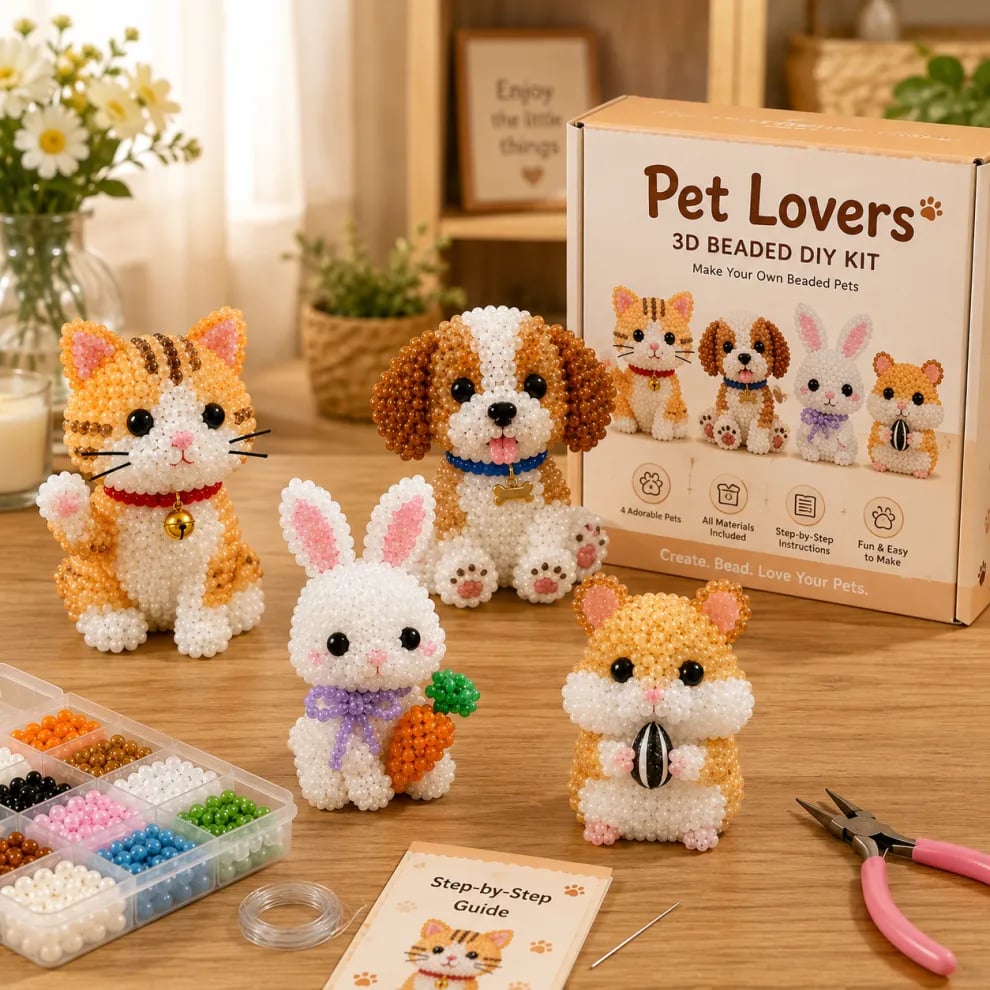 🏆Temporary sale 🧵✨Baby animals craft kit with 3D beads