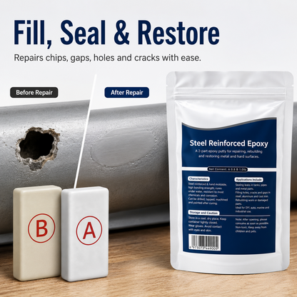 🎉Steel Reinforced Epoxy Repair Putty for Metal Wood Concrete and PVC🛒