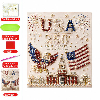 🔥 USA 250th Anniversary DIY Pearl Painting Kit ✨❤️‍🔥