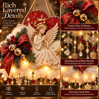 💯 Angelic Christmas Snowfall Cloud – Lighted Hanging Holiday Decor☁️