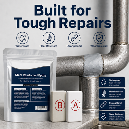 🎉Steel Reinforced Epoxy Repair Putty for Metal Wood Concrete and PVC🛒