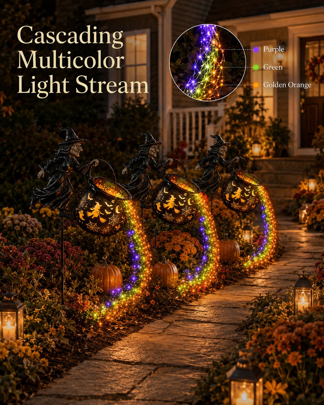 🔥Last Day 49% OFF🎃Halloween Witch Cauldron Garden Light