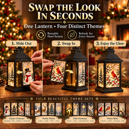 Interchangeable Crystal Lantern™ – Light-Up Holiday Décor
