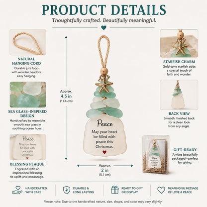 🔥LAST DAY 50% OFF - 🌊Ocean Blessings™ Sea Glass Christmas Ornaments – Peace, Love, Joy, Faith, Family, Friends & Hope