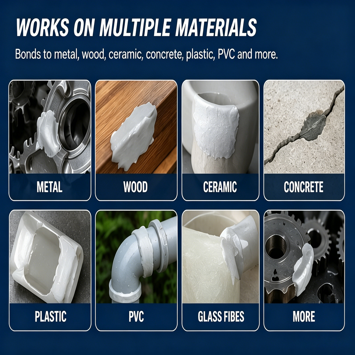 🎉Steel Reinforced Epoxy Repair Putty for Metal Wood Concrete and PVC🛒