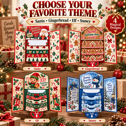 2026 New🎅🎁 Waterfall Christmas Gift Card Booklet 💳🍀