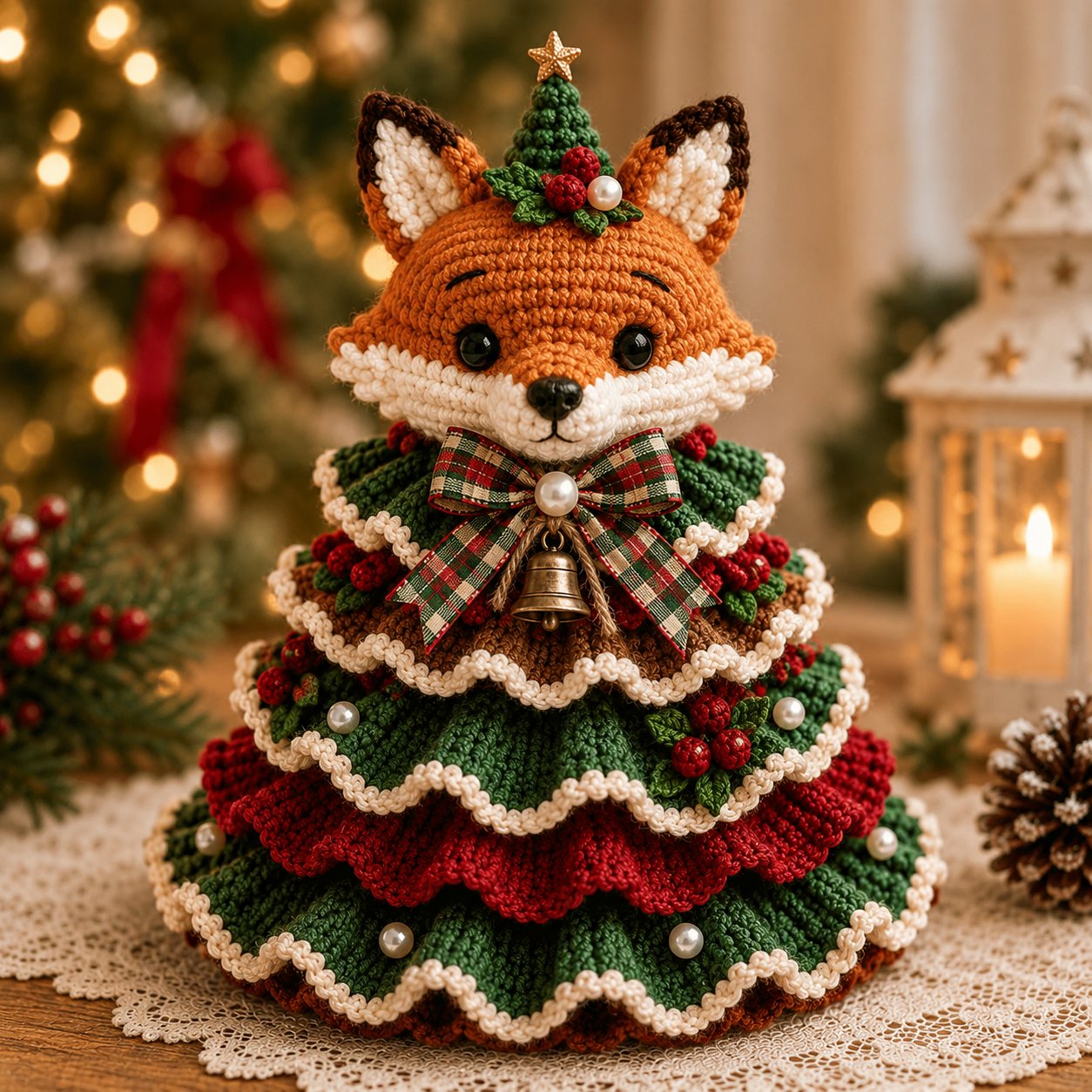 🎄 Crochet Animal Christmas Tree DIY Kit