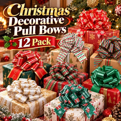 🎀Christmas Decorative Pull Bows--One Pull to a Full Bow, Festive Finishing Touch for Gifts🎁