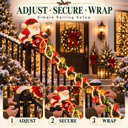 🎅 Santa Magic Gift Cascade Railing Light