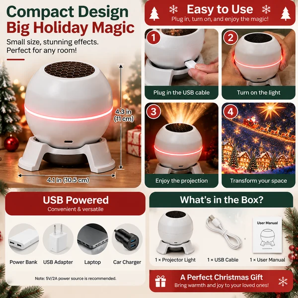 ⏳ Last day to save 49% –🎄🎅 Christmas Magic Projection Light – Bring Holiday Scenes to Life