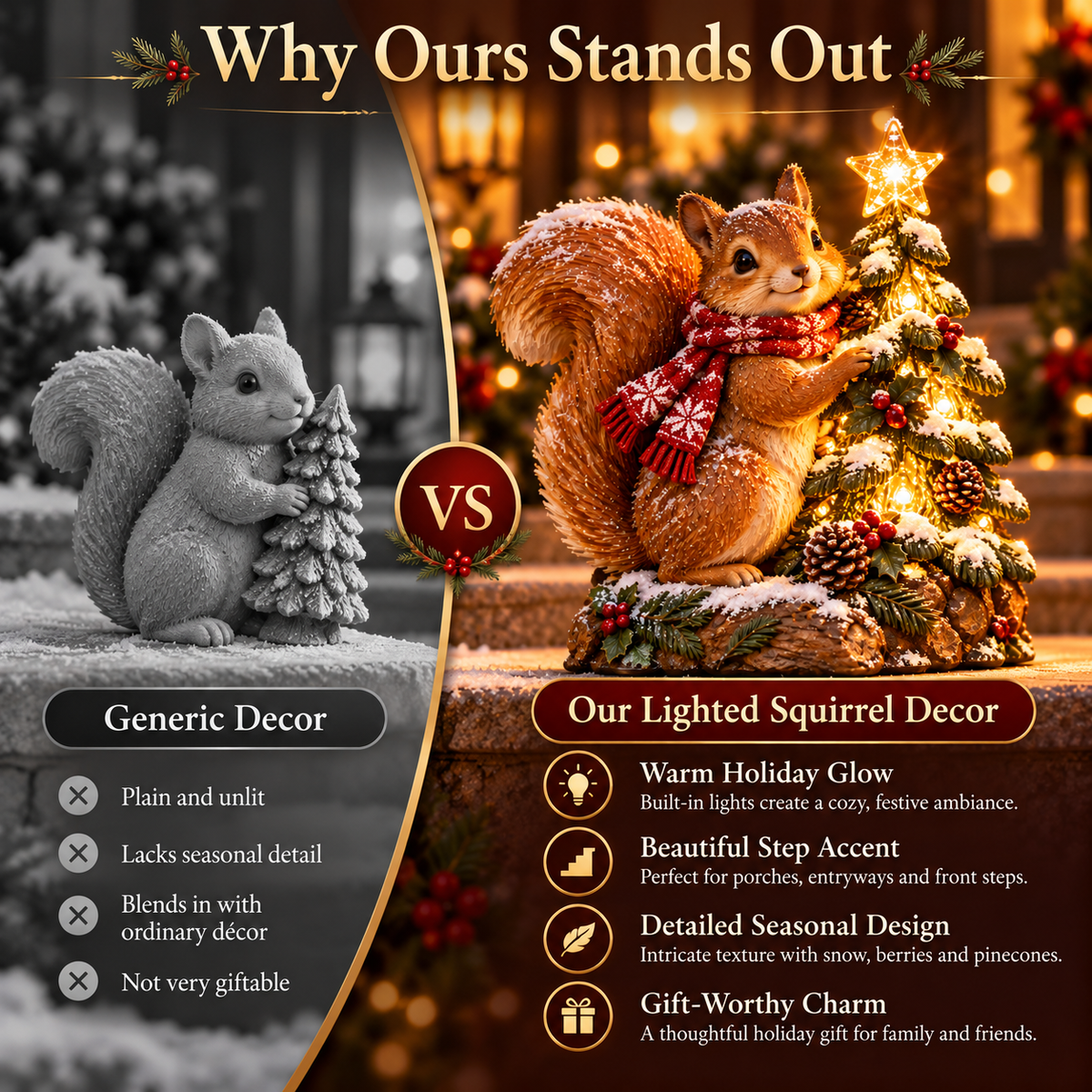 🎄 Last Day 49% Christmas Woodland Friends™ – Lighted Holiday Step Decor | 4 Festive Designs ✨