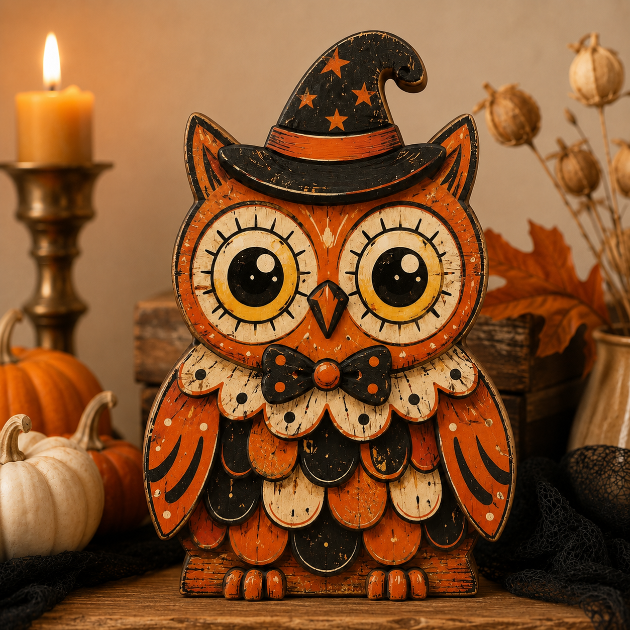 🎃Vintage Halloween Wooden Character Tabletop Decor