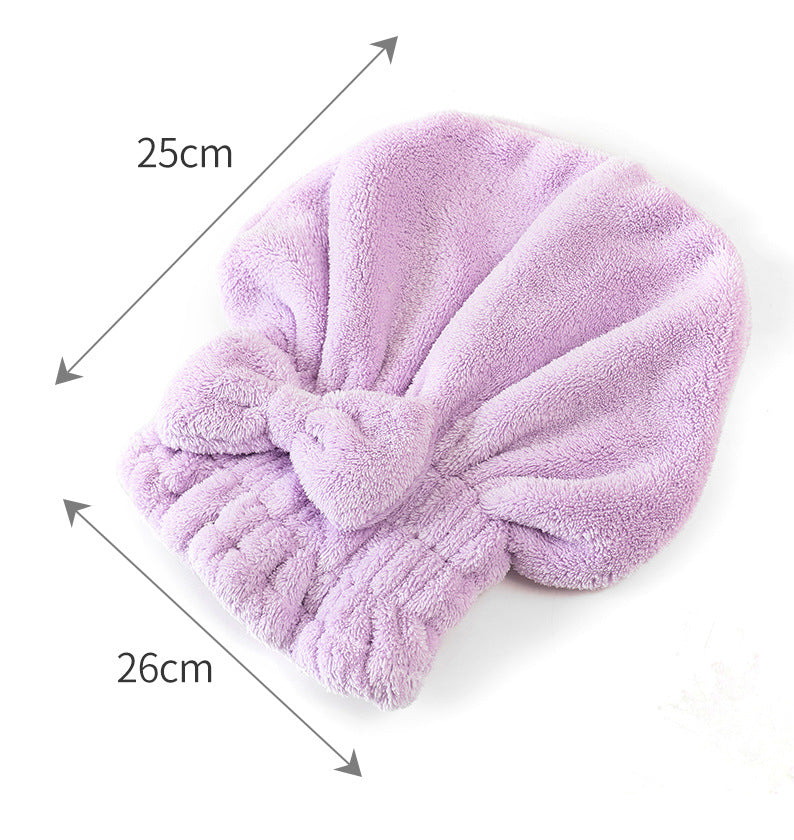 🎀Cute bow drying cap for women, absorbent quick-drying, thickened