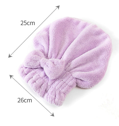 🎀Cute bow drying cap for women, absorbent quick-drying, thickened