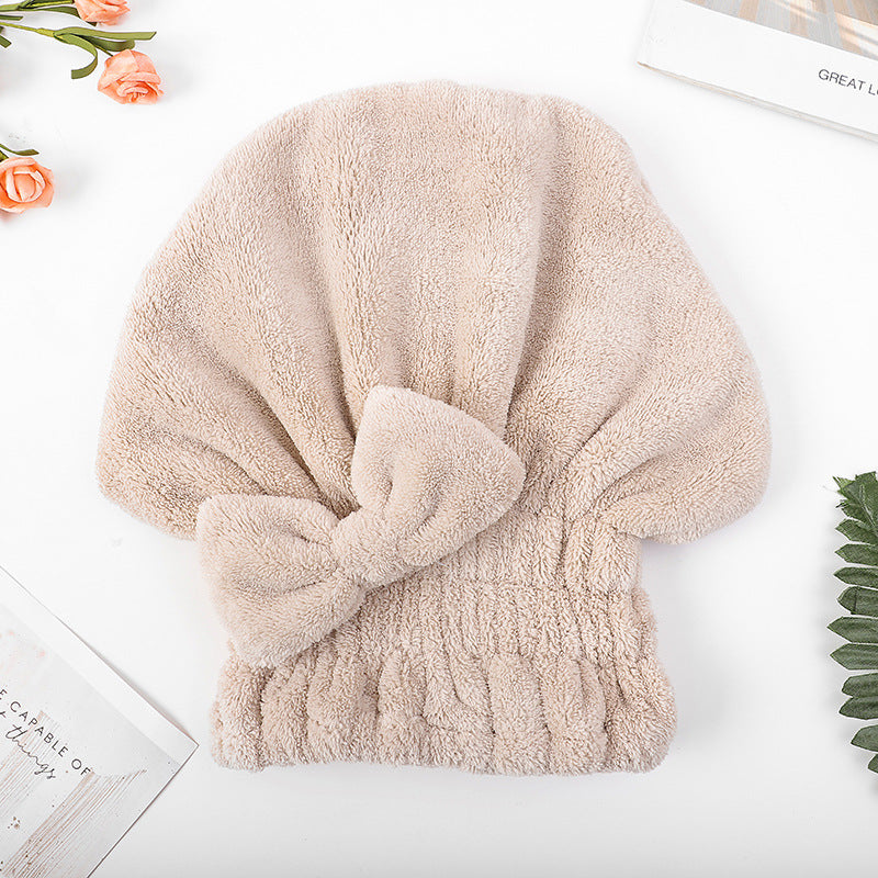 🎀Cute bow drying cap for women, absorbent quick-drying, thickened