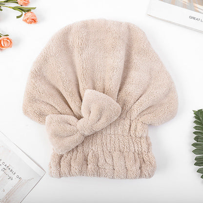 🎀Cute bow drying cap for women, absorbent quick-drying, thickened