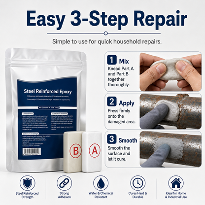 🎉Steel Reinforced Epoxy Repair Putty for Metal Wood Concrete and PVC🛒