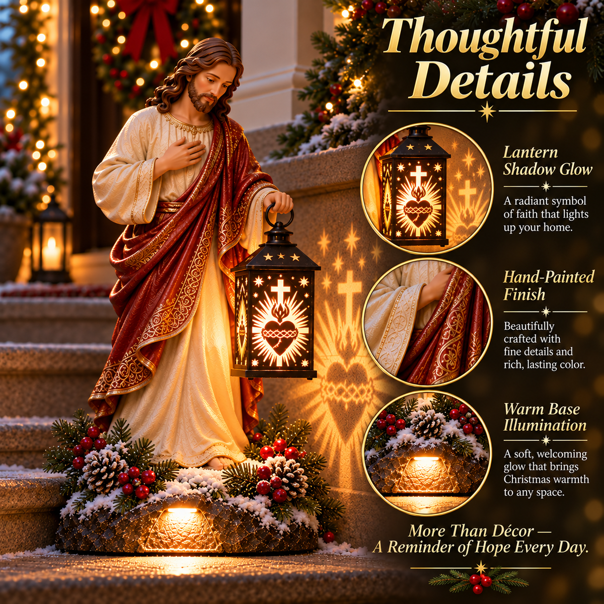 ✨ Last Day 49% OFF✨✝️ Jesus Guiding Light Collection™ – Lighted Christian Christmas Lantern Decor