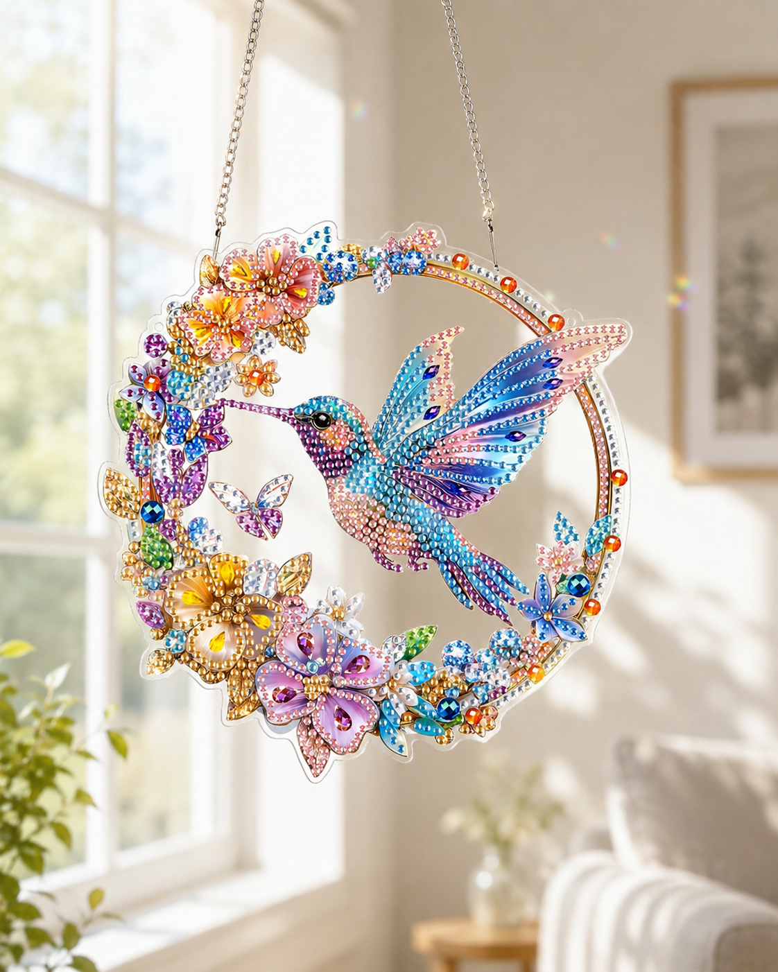✨Beginner-Friendly-🐦Cardinals & Sunrise Diamond Art Hanging Ornament Kit