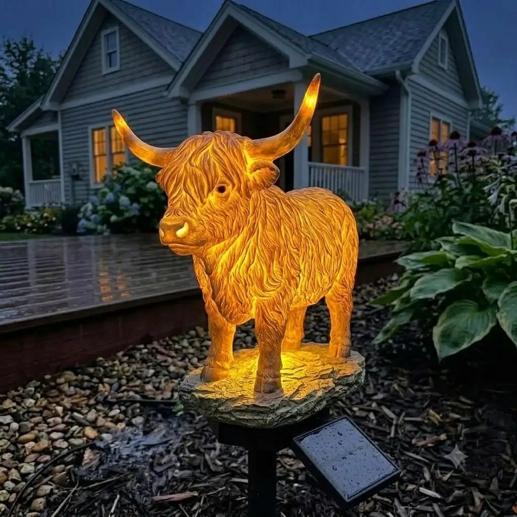 🔥Last Day 49% OFF Highland Cow Solar Garden Light