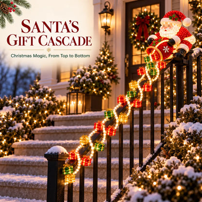 🎅 Santa Magic Gift Cascade Railing Light