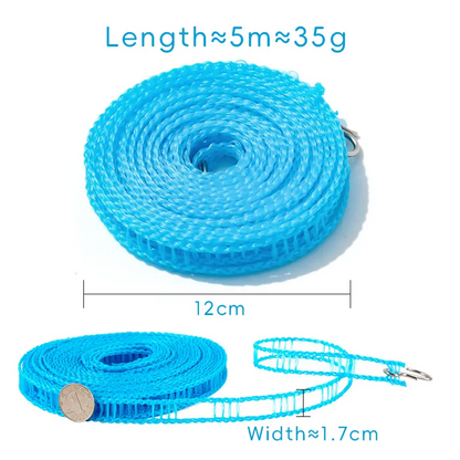 🔥Day Sale 50% OFF🔥Adjustable Windproof Clothesline,(5m/16.4ft) - Portable Telescopic Design