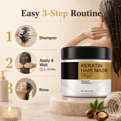 🔥50% OFF Today! Collagen Keratin Hair Mask – Deep Conditioning Care for Softer, Smoother & Glossier-Looking Hair ✨