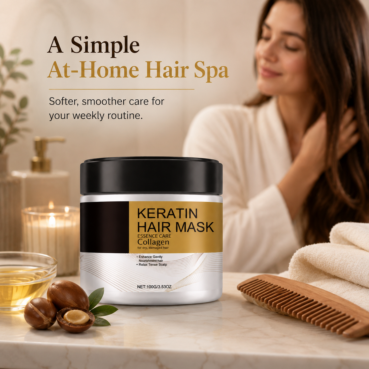 🔥50% OFF Today! Collagen Keratin Hair Mask – Deep Conditioning Care for Softer, Smoother & Glossier-Looking Hair ✨
