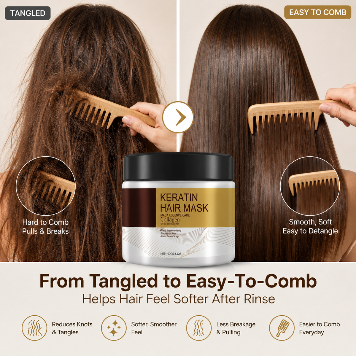 🔥50% OFF Today! Collagen Keratin Hair Mask – Deep Conditioning Care for Softer, Smoother & Glossier-Looking Hair ✨