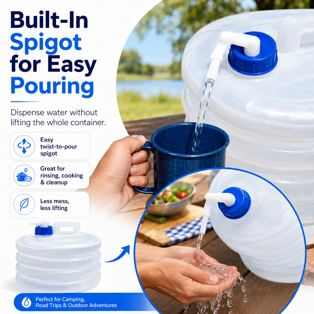 ☀️ Summer Limited-Time 50% OFF💧 – Collapsible Water Container with Spigot🛒