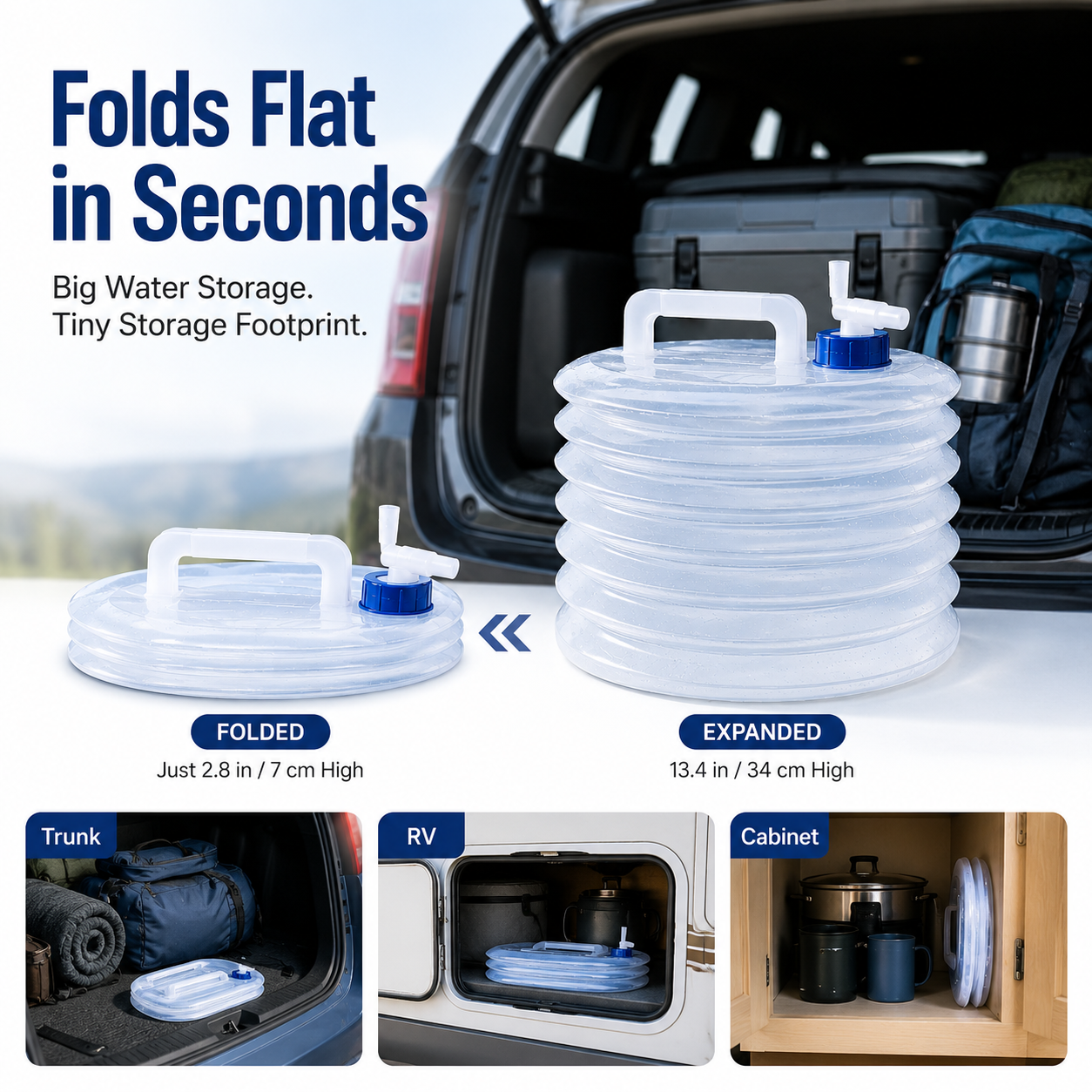 ☀️ Summer Limited-Time 50% OFF💧 – Collapsible Water Container with Spigot🛒