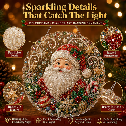 ✨ LAST DAY 49% OFF – 🎄 Christmas Pearl Diamond Art Hanging Ornament Kit