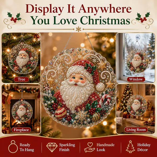 ✨ LAST DAY 49% OFF – 🎄 Christmas Pearl Diamond Art Hanging Ornament Kit
