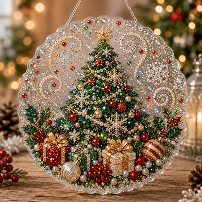 ✨ LAST DAY 49% OFF – 🎄 Christmas Pearl Diamond Art Hanging Ornament Kit