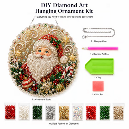 ✨ LAST DAY 49% OFF – 🎄 Christmas Pearl Diamond Art Hanging Ornament Kit
