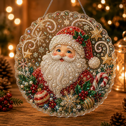 ✨ LAST DAY 49% OFF – 🎄 Christmas Pearl Diamond Art Hanging Ornament Kit