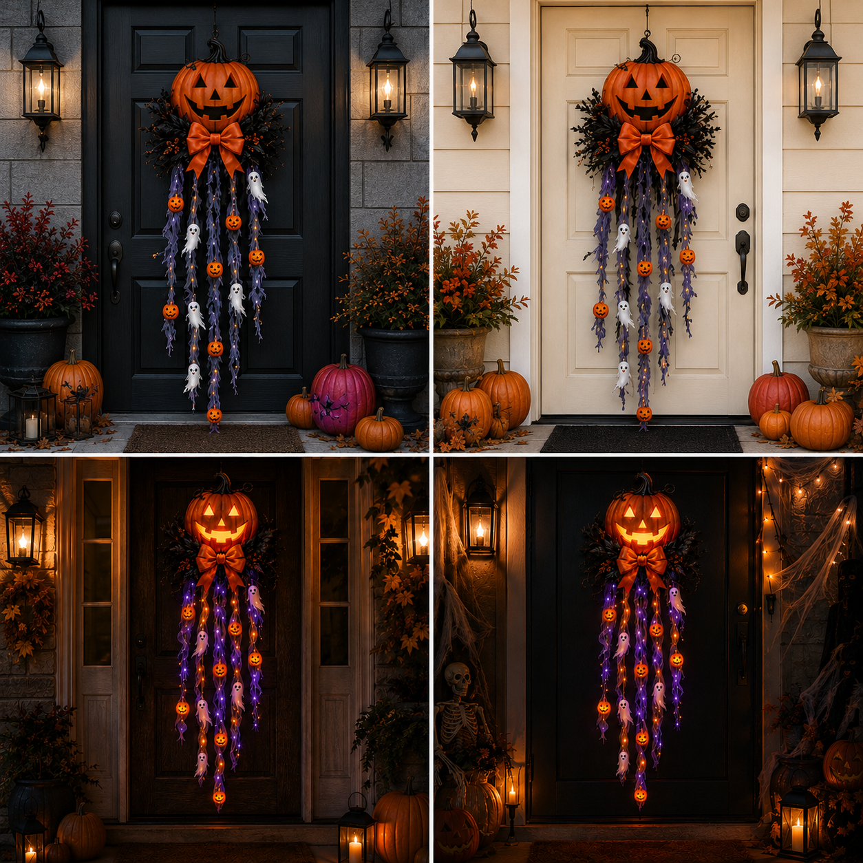 👻 49% OFF Halloween Limited-Time Deal 👻 Lighted Pumpkin & Ghost Door Cascade