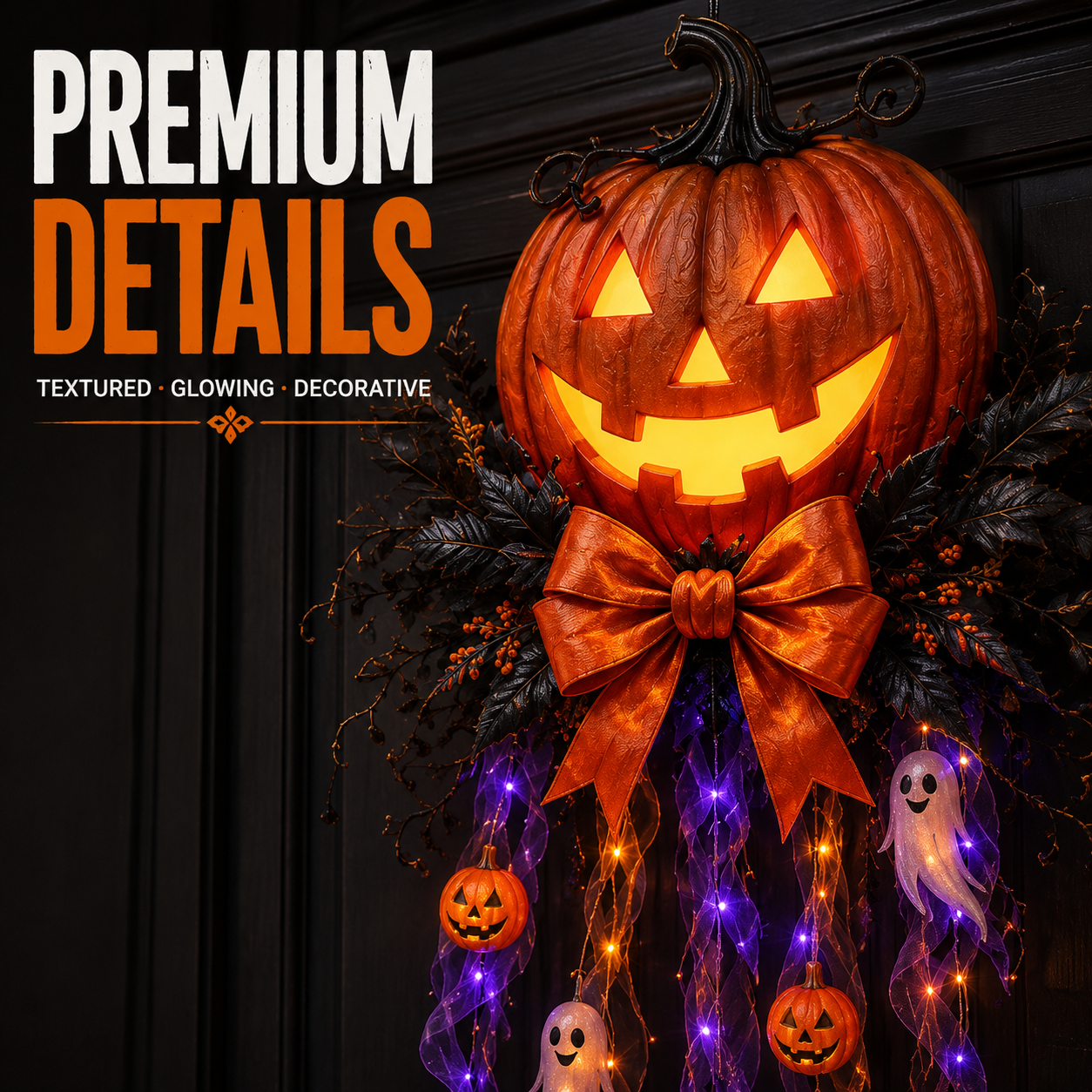 👻 49% OFF Halloween Limited-Time Deal 👻 Lighted Pumpkin & Ghost Door Cascade