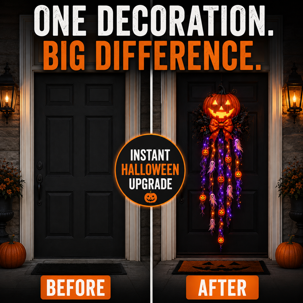 👻 49% OFF Halloween Limited-Time Deal 👻 Lighted Pumpkin & Ghost Door Cascade