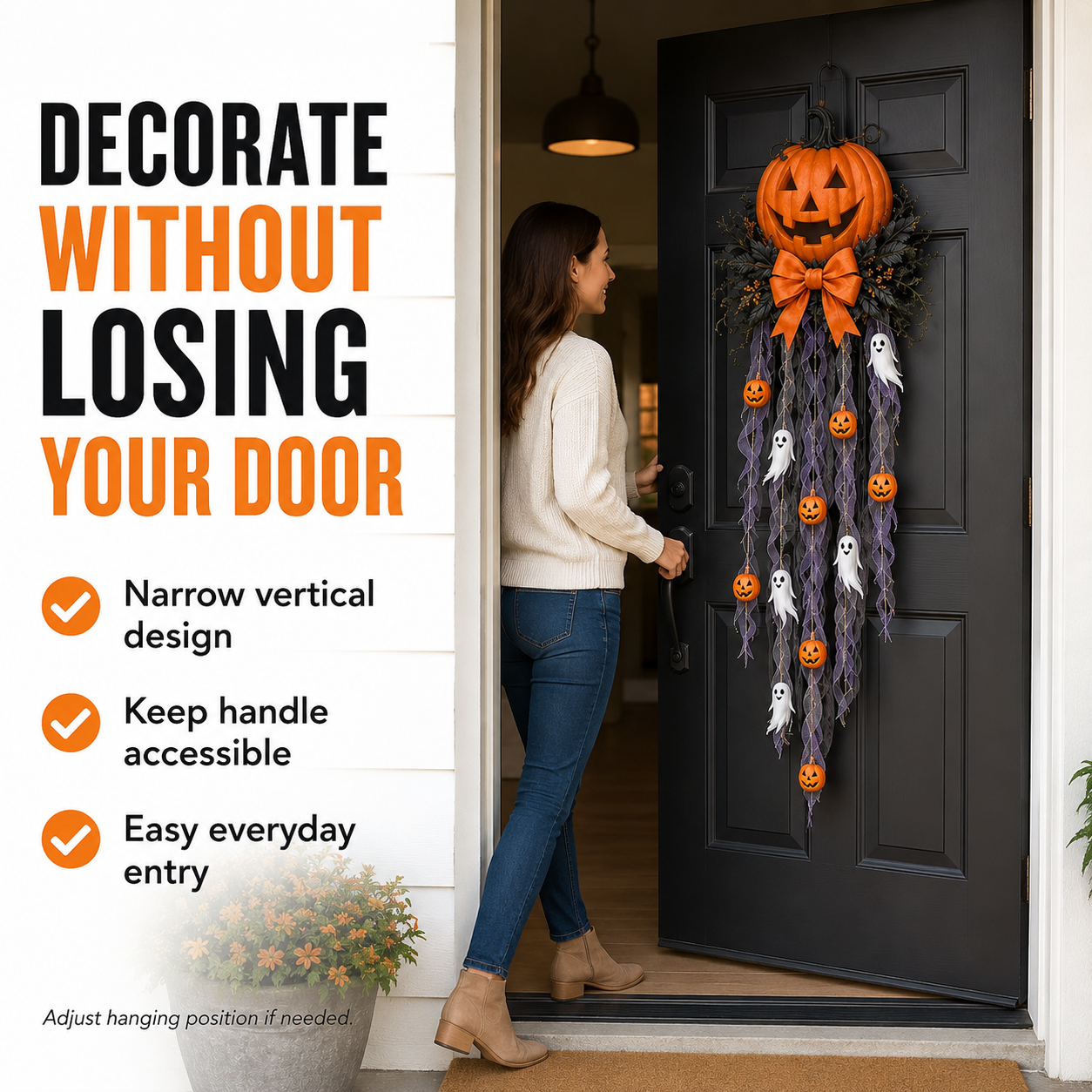 👻 49% OFF Halloween Limited-Time Deal 👻 Lighted Pumpkin & Ghost Door Cascade