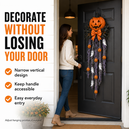 👻 49% OFF Halloween Limited-Time Deal 👻 Lighted Pumpkin & Ghost Door Cascade