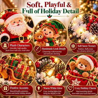 🎅 Santa’s Staircase Workshop™ – Lighted 6-Piece Christmas Stair Railing Decor 🎄